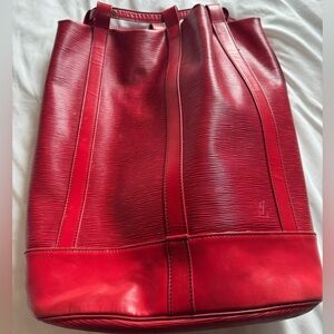 Louis Vuitton Epi Backpack Bag Castilian Red Leather Authentic Used Vintage